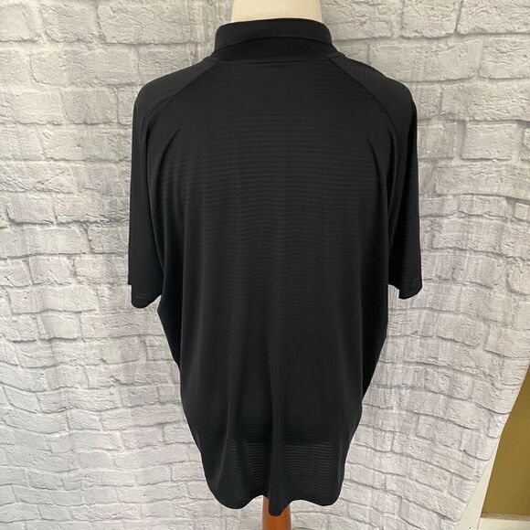 Under Armour green label men 2XL loose fit heat gear 3 button stripe polo black - Picture 8 of 8